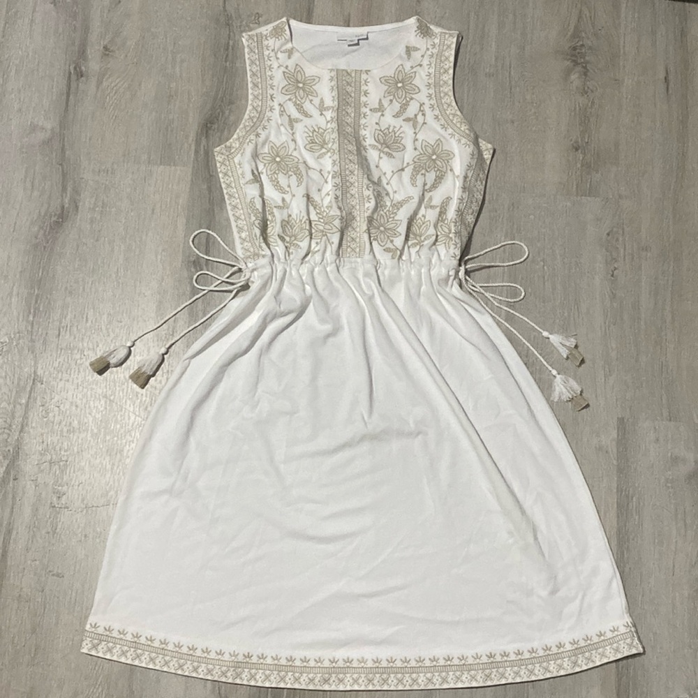 J. Jill Embroidered Dress Drawstring Waist